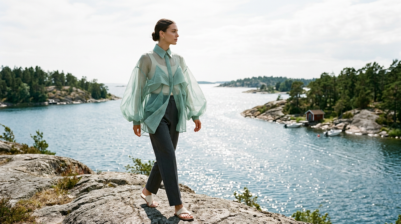 Teknisk Organza & Skulptural Transparens – SÄSONGENS MATERIALFOKUS
